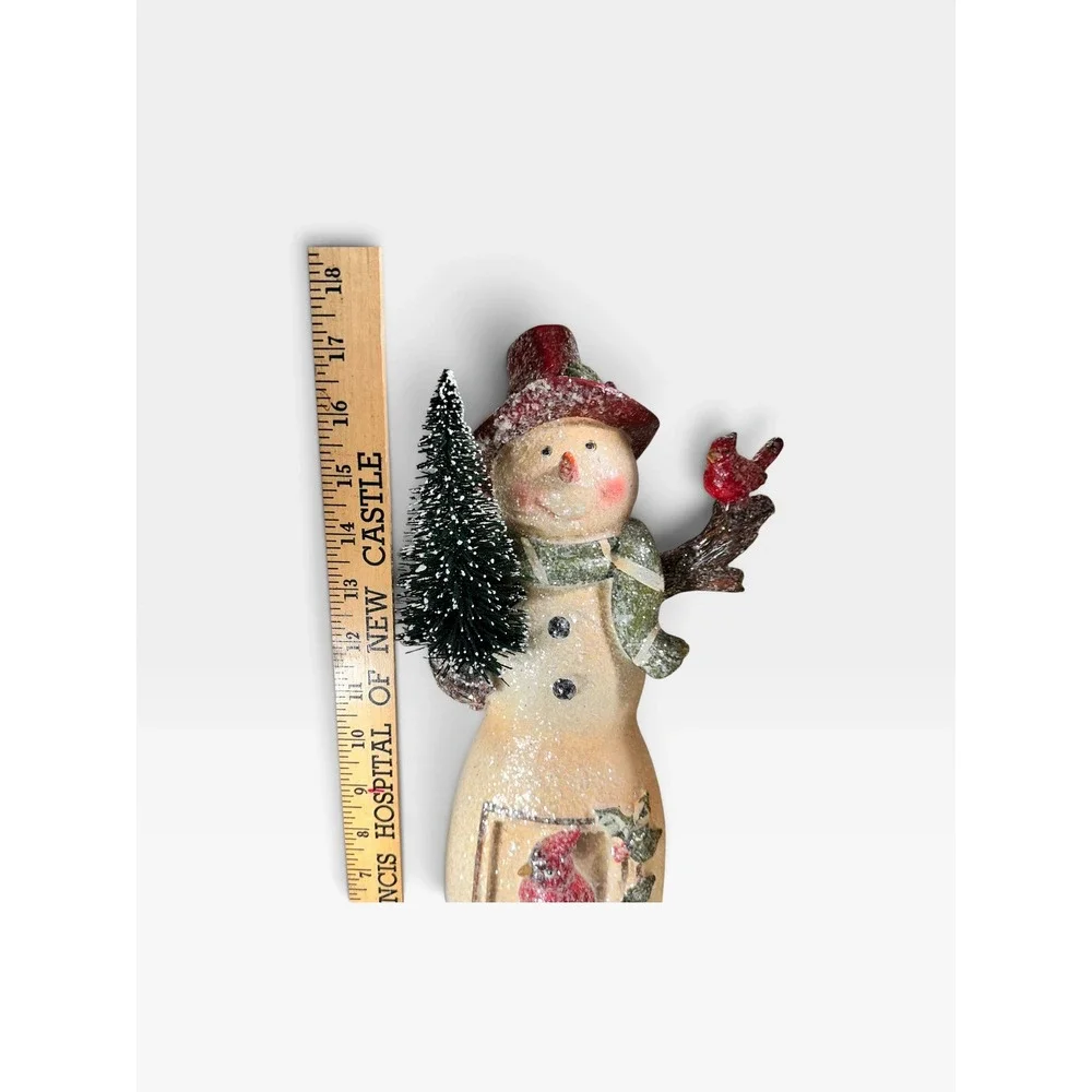 CRACKER BARREL Merry Christmas Snowman Figurine  Cardinals 18